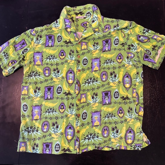 SHAG Green Disneyland Disney Haunted Mansion Aloha Tiki Shirt XXL - Picture 1 of 4